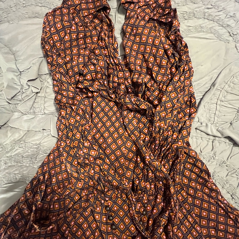 Free People Asymmetrical Dress with Diamond Pattern